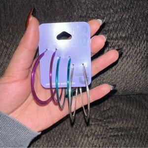 Claire's Multicolor Hoop Earrings Set
